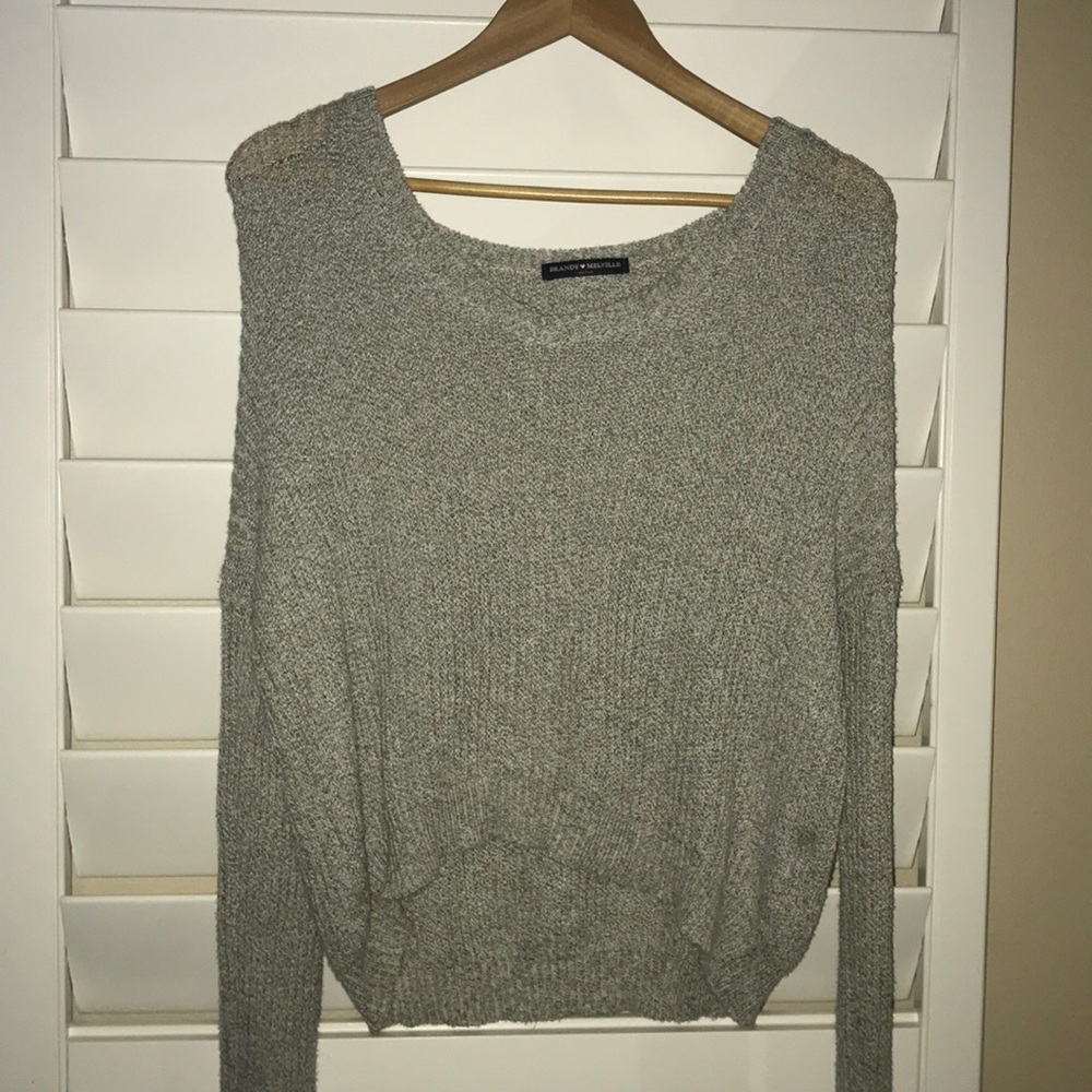 Brandy Melville heather grey cozy sweater